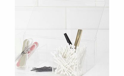 Bhs Clear acrylic 6 compartment jewellery box, clear