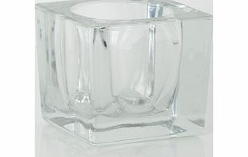 Bhs Clear cube tea light holder, clear 30908962346