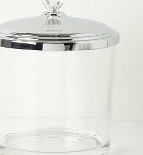 Bhs Clear Medium crystal top glass storage jar,