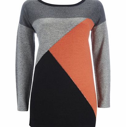 Bhs Colour Block Embellished Tunic, orange 12034554796