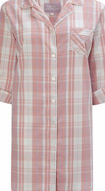 Bhs Coral Check Revere Nightshirt, coral 733793641