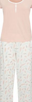Bhs Coral Feather Long Pyjama Set, coral 733883641