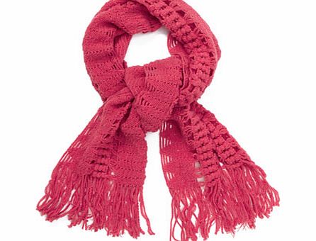 Bhs Coral Open Crochet Scarf, coral 6603583814