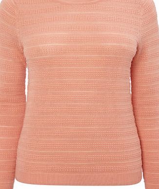 Bhs Coral Petite Textured Stitch Jumper, coral