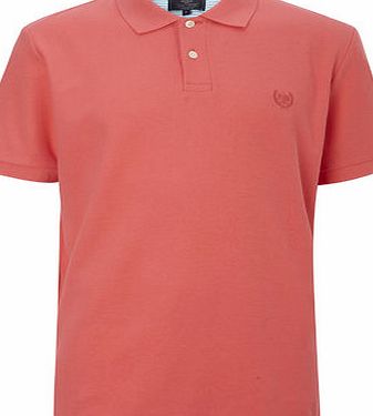 Coral Pink Cotton Pique Polo Shirt, Pink