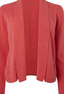 Bhs Coral Supersoft Shawl Collar Cardigan, coral