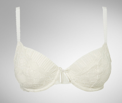bhs Corded lace and pleat underwire bra