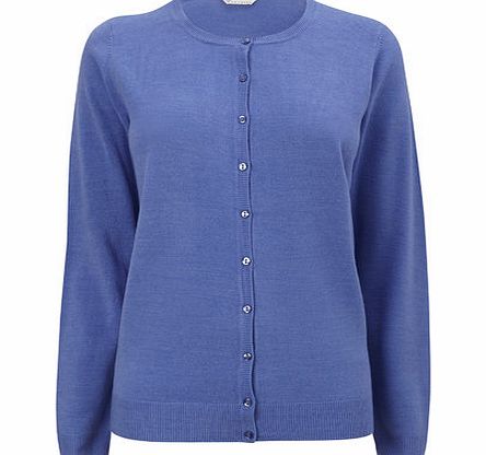 Cornflower Supersoft Crew Cardigan, cornflower