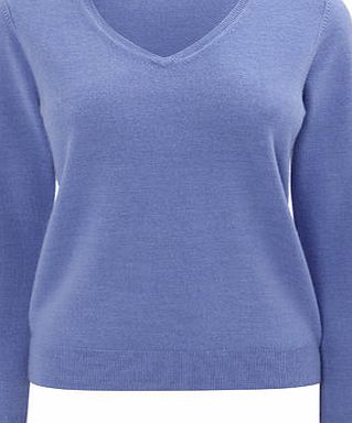 Cornflower Supersoft V Neck Jumper, cornflower