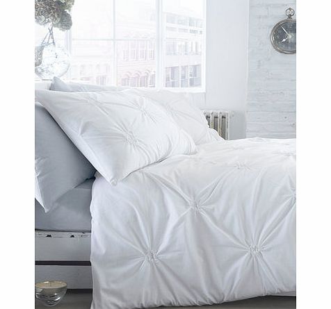 Bhs Cotton circle knot white bedding set, grey