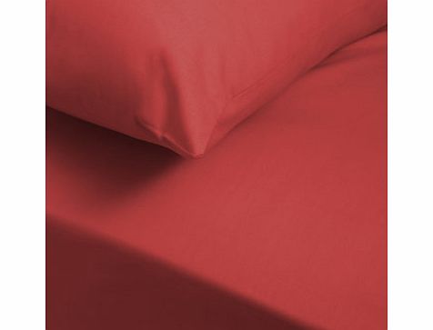 Bhs Cranberry brushed double fitted sheet, cranberry