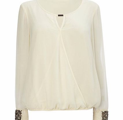Bhs Cream Cuff Detail Blouse, cream 8616690005
