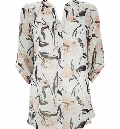 Bhs Cream Floral Shirt, cream 12035770005