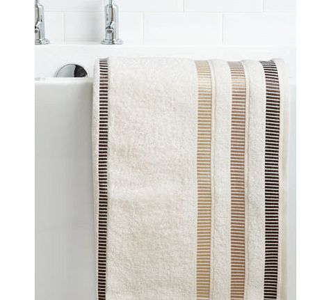 Bhs Cream Linear weft bath towel, cream 1925640005