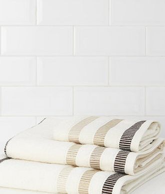 Bhs Cream Linear Weft Towel, cream 1947550005