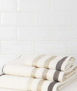 Bhs Cream Linear Weft Towel, cream 1947550005
