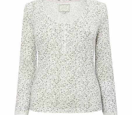 Bhs Cream Multi Floral Pointelle Thermal Long Sleeve