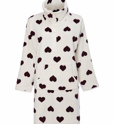 Bhs Cream Multi Heart Print Lounger, cream multi