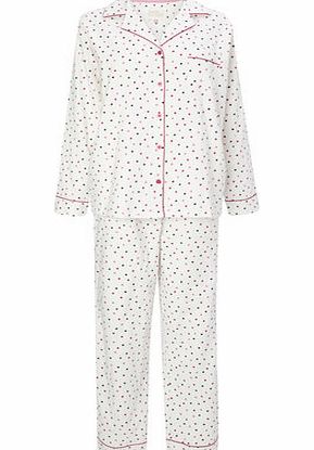 Bhs Cream Multi Spot Pyjama Set, cream multi 729955318
