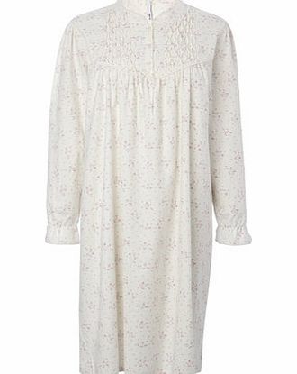 Bhs Cream Multi Woven Traditional Floral Nightdress,