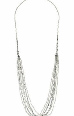 Bhs Cream Pearl Multirow Necklace, cream 12177330005