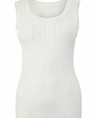 Bhs Cream Pointelle Thermal Vest, cream 4805520004
