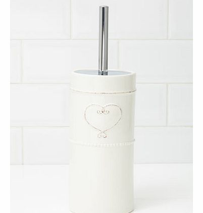 Bhs Cream vintage heart toilet brush, cream 1932200005