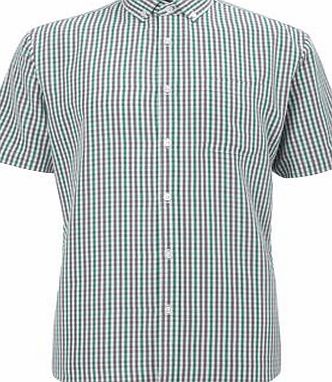 Bhs Dark Green Checked Soft Touch Shirt, Green