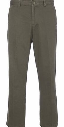 Dark Green Flat Front Chinos, Green BR58A04FGRN