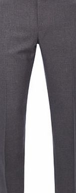 Bhs Dark Grey Tailored Fit Flat Front Trousers, Grey