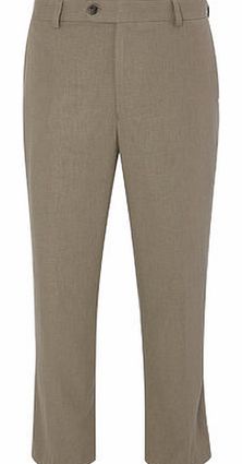 Bhs Dark Natural Linen Blend Trousers, Cream