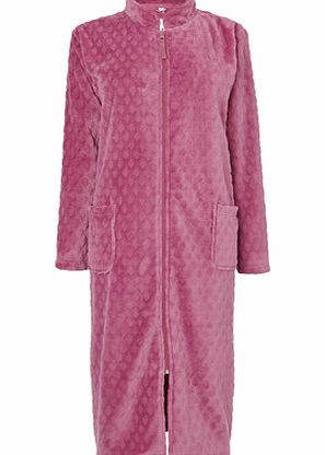 Bhs Dark Pink Diamond Embossed Housecoat, dark pink