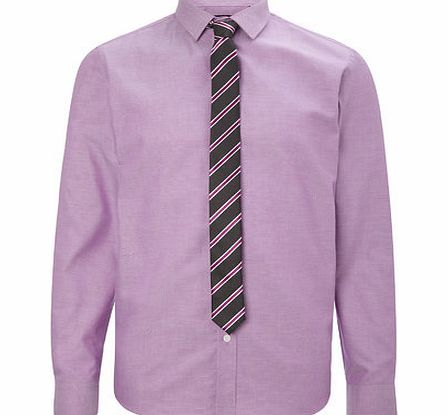 Bhs Dark Pink Texture Slim Shirt, Purple BR66C14GPUR