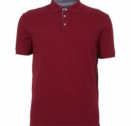Bhs Dark Red Smart Pique Polo, Red BR52S11FRED