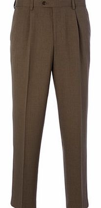 Bhs Dark Sand Pleat Front Trousers, Cream BR65P04FNAT