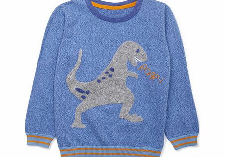 Bhs Dinosaur Knitted Crew Jumper, blue 1619001483