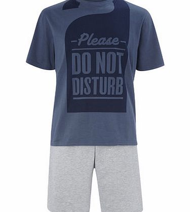 Bhs Do Not Disturb loungewear Set, Blue BR62N13FBLU