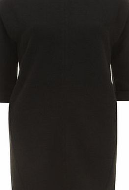 Bhs Dorothy Perkins Black Roll Sleeve Shirt Dress,