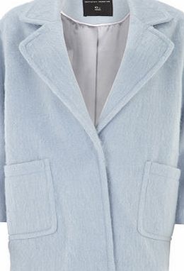 Bhs Dorothy Perkins Blue Drawn Boyfriend Coat, blue