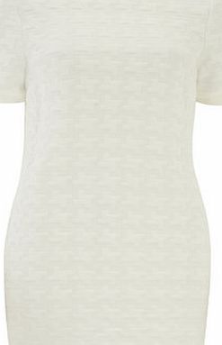 Bhs Dorothy Perkins Ivory Textured Dogtooth Tunic,
