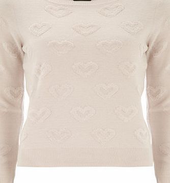 Bhs Dorothy Perkins Oyster Heart Jumper, nude