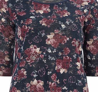 Bhs Dorothy Perkins Petite Navy Rose Gem Detail