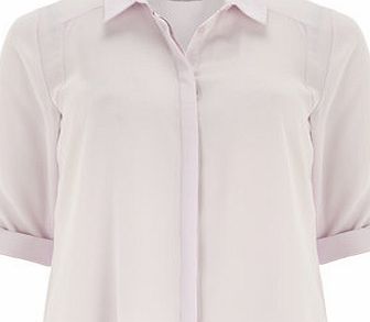 Bhs Dorothy Perkins Petite Pink Roll Sleeve Shirt,