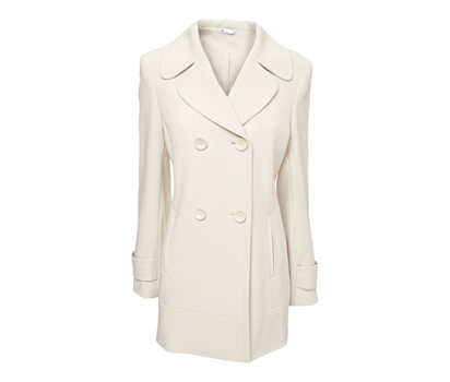 Double crepe reefer style coat