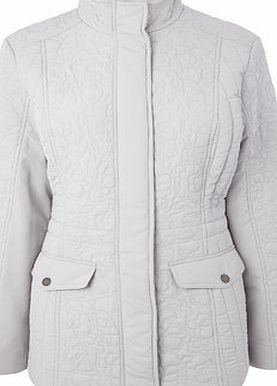 Bhs Dove Grey Floral Quilted Jacket, grey 18990080870