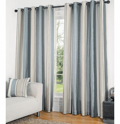 Falmouth duck egg stone striped eyelet curtains 46x90 inch 