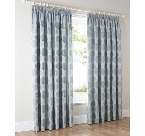 Bhs Duck egg leaf jacquard pencil pleat curtain,