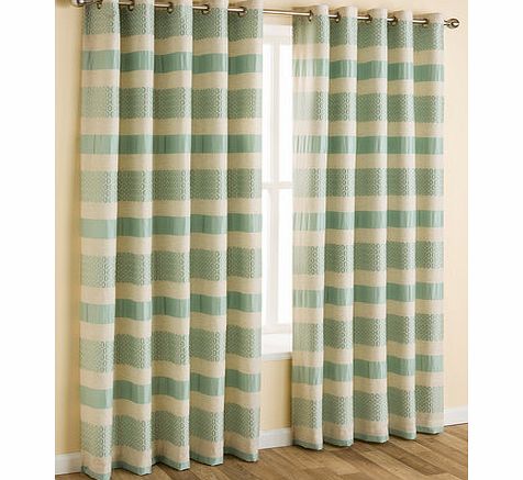 Bhs Duck egg oval and stripe eyelet curtain, duck