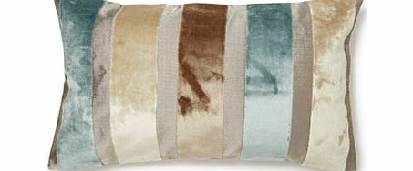 Bhs Duck egg velvet stripe lumbar cushion, duck egg