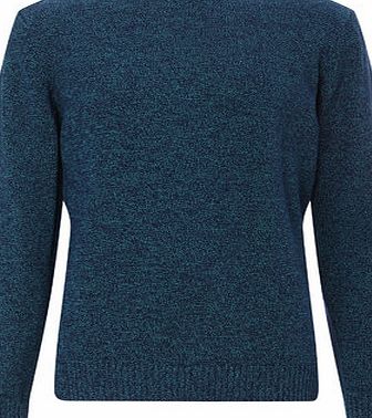 Bhs Duke Blue Cotton Twist Crew Neck Jumper, Blue